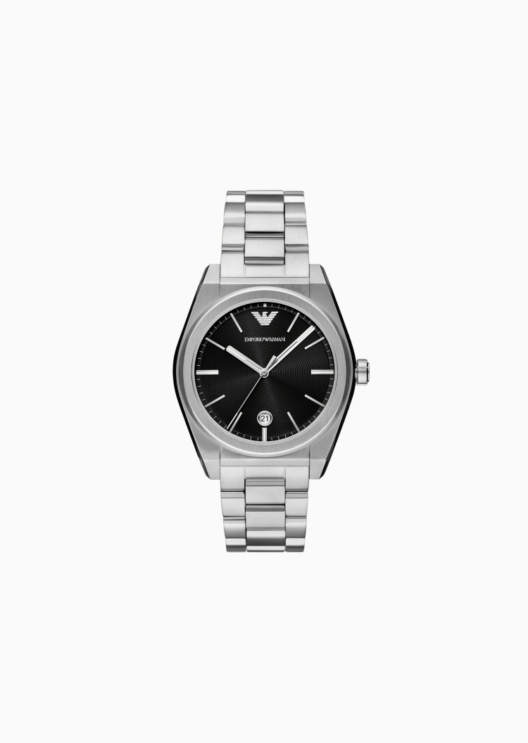 Emporio Armani 男士三链钢带夜光指针优雅石英手表腕表