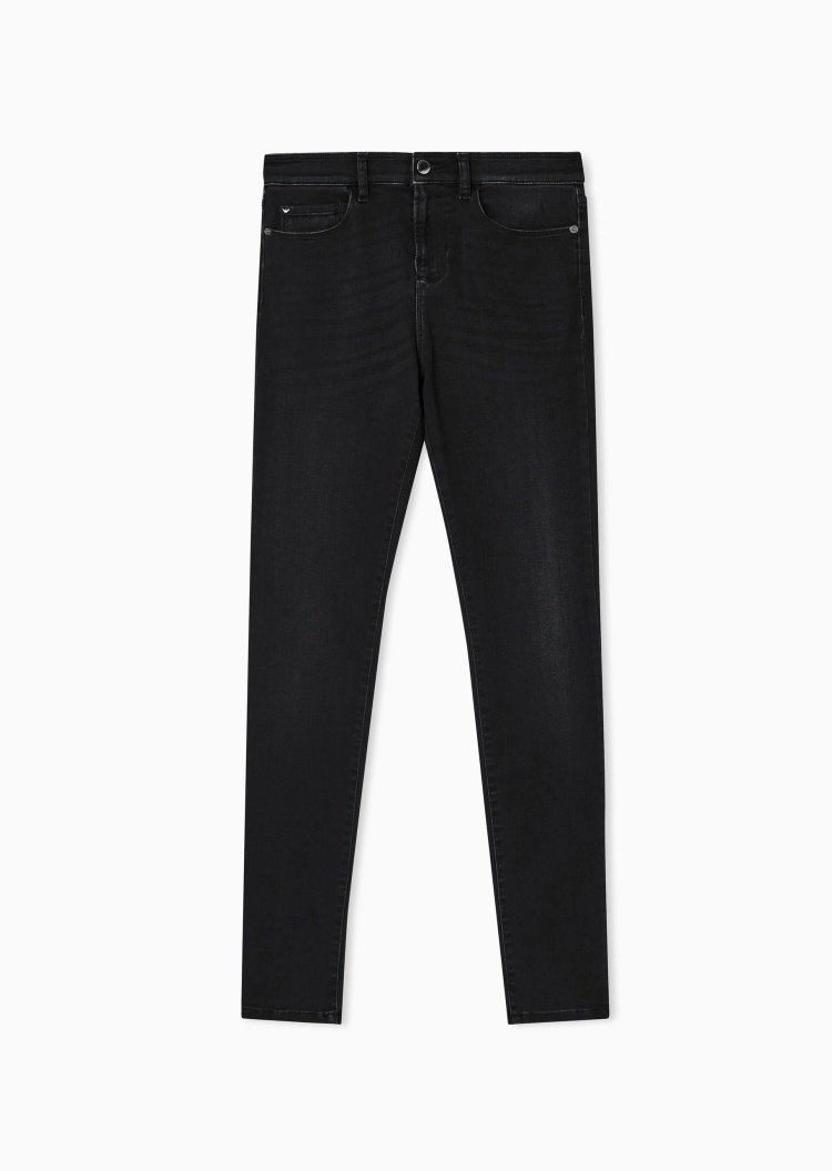 Emporio Armani 女士弹力紧身高腰九分铅笔复古休闲牛仔裤