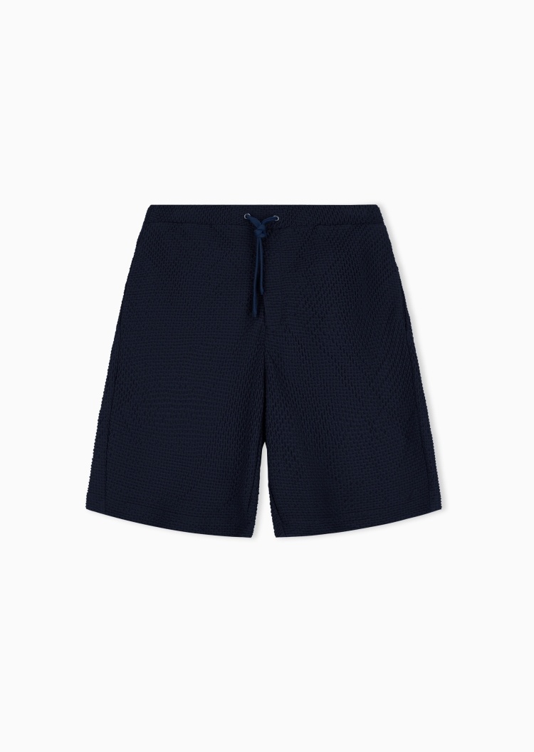 Emporio Armani 男士微弹宽松肌理感商务百慕大短裤