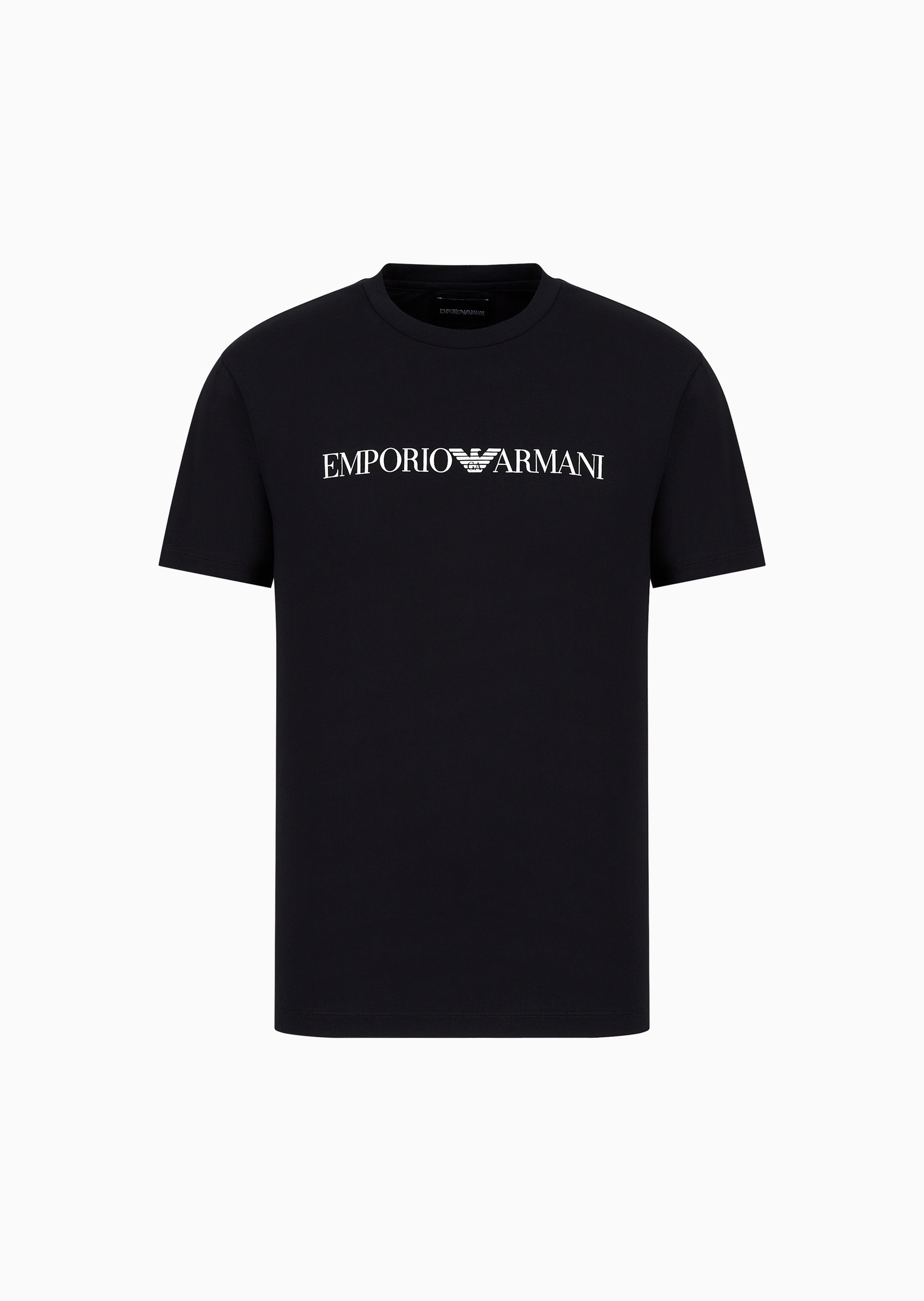 Emporio Armani 男士纯棉合身短袖圆领徽标印花T恤