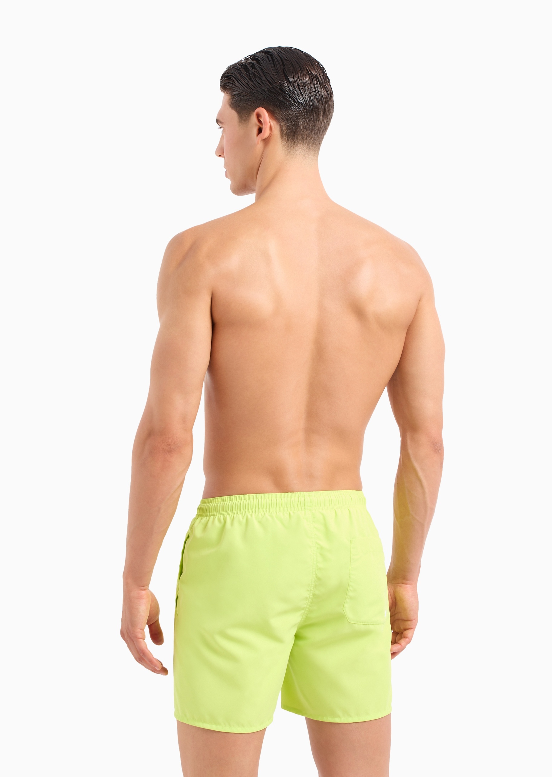 EA7 男士合身系带腰短款时尚游泳沙滩裤