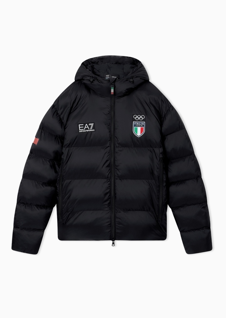 EA7 男士短款连帽加厚户外滑雪运动棉服