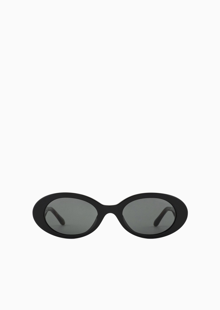 Giorgio Armani 女士椭圆形粗边框拼接镜腿太阳眼镜