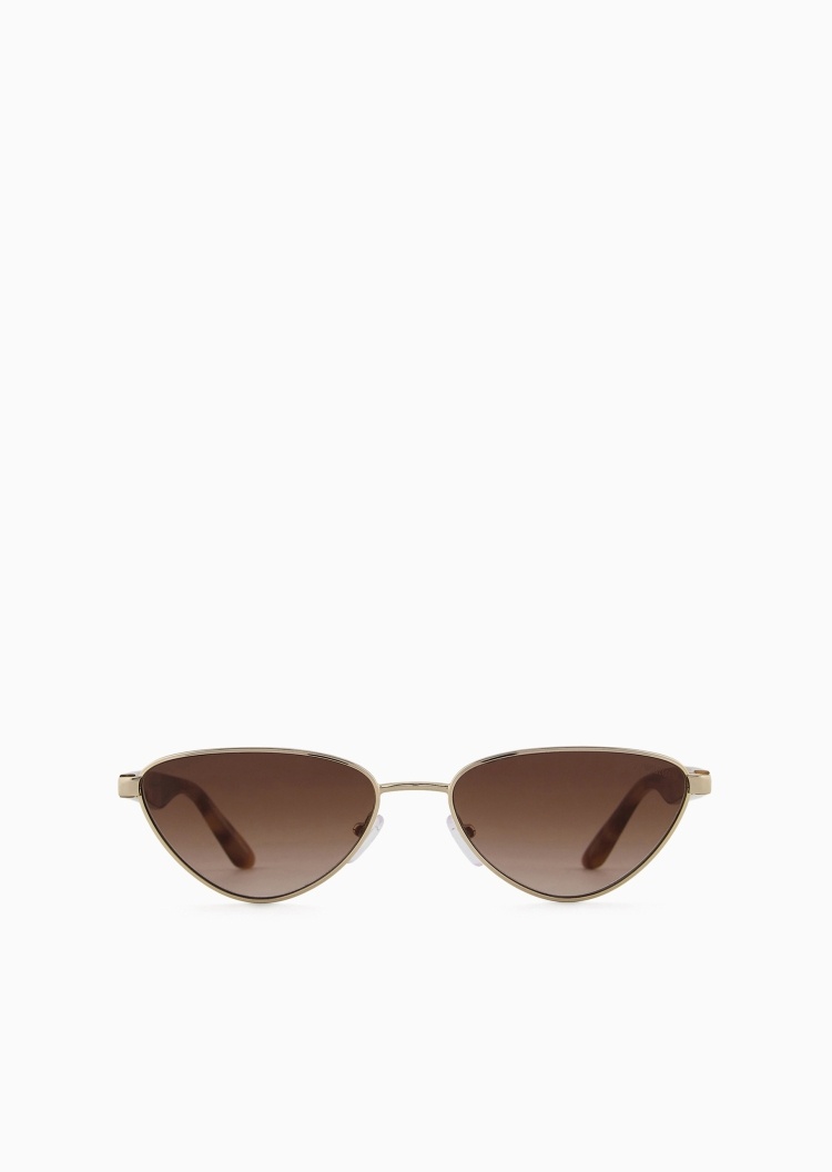 Emporio Armani 女士不规则形细框个性前卫太阳眼镜