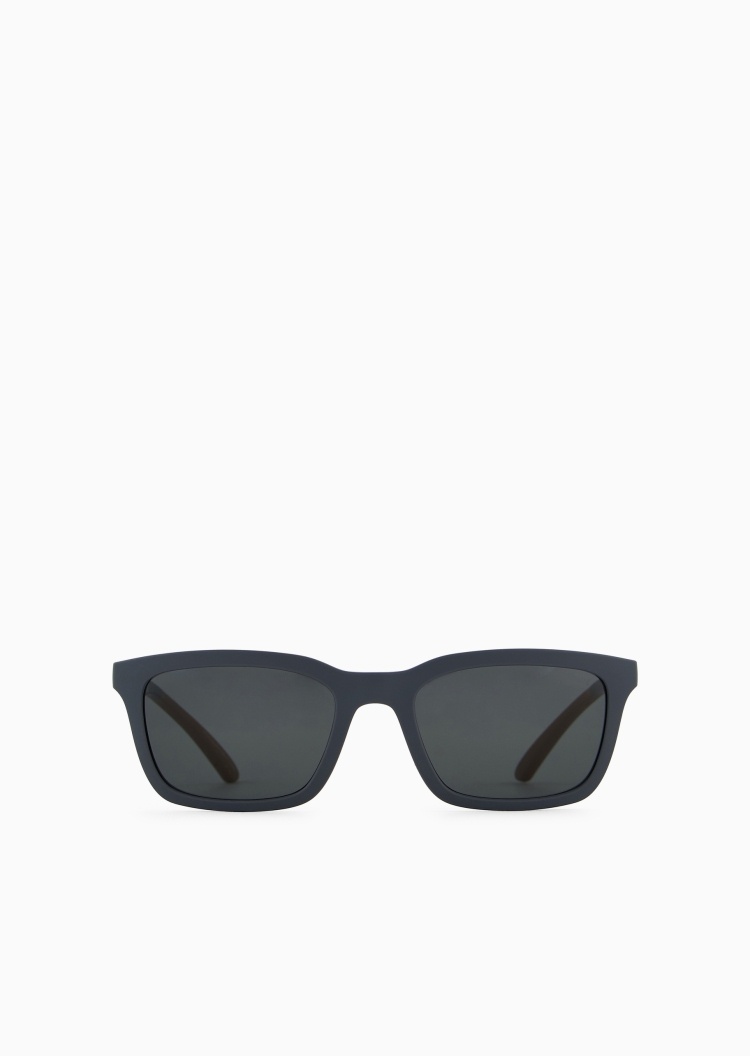 Emporio Armani 男士哑光矩形边框拼色镜腿太阳眼镜
