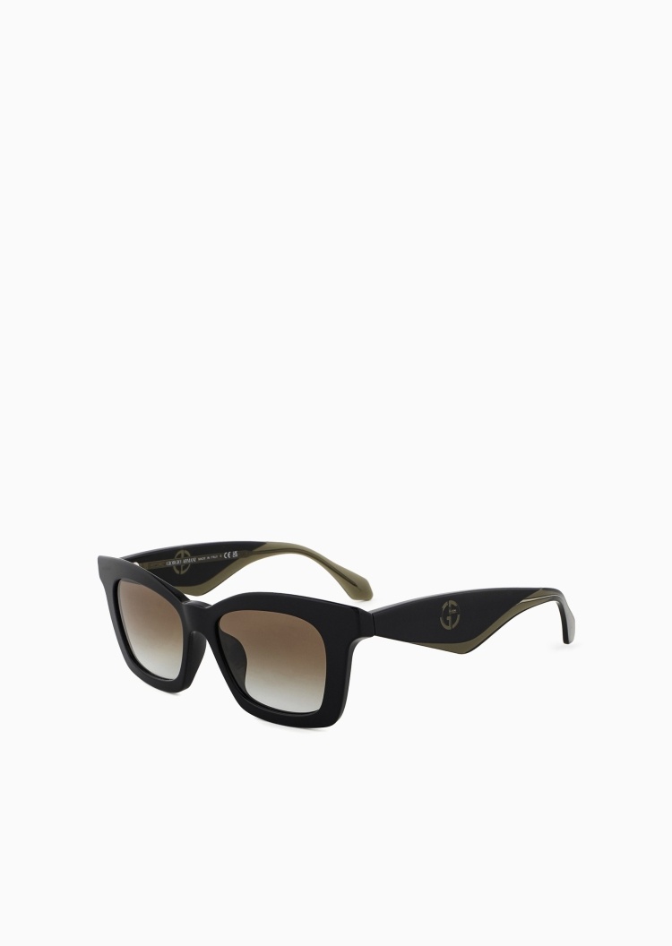 Giorgio Armani 女士蝴蝶形粗边框加宽镜腿太阳眼镜