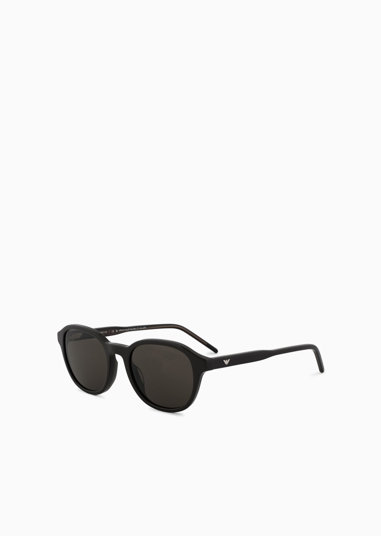 Emporio Armani 男士圆形边框时尚都市遮阳太阳眼镜