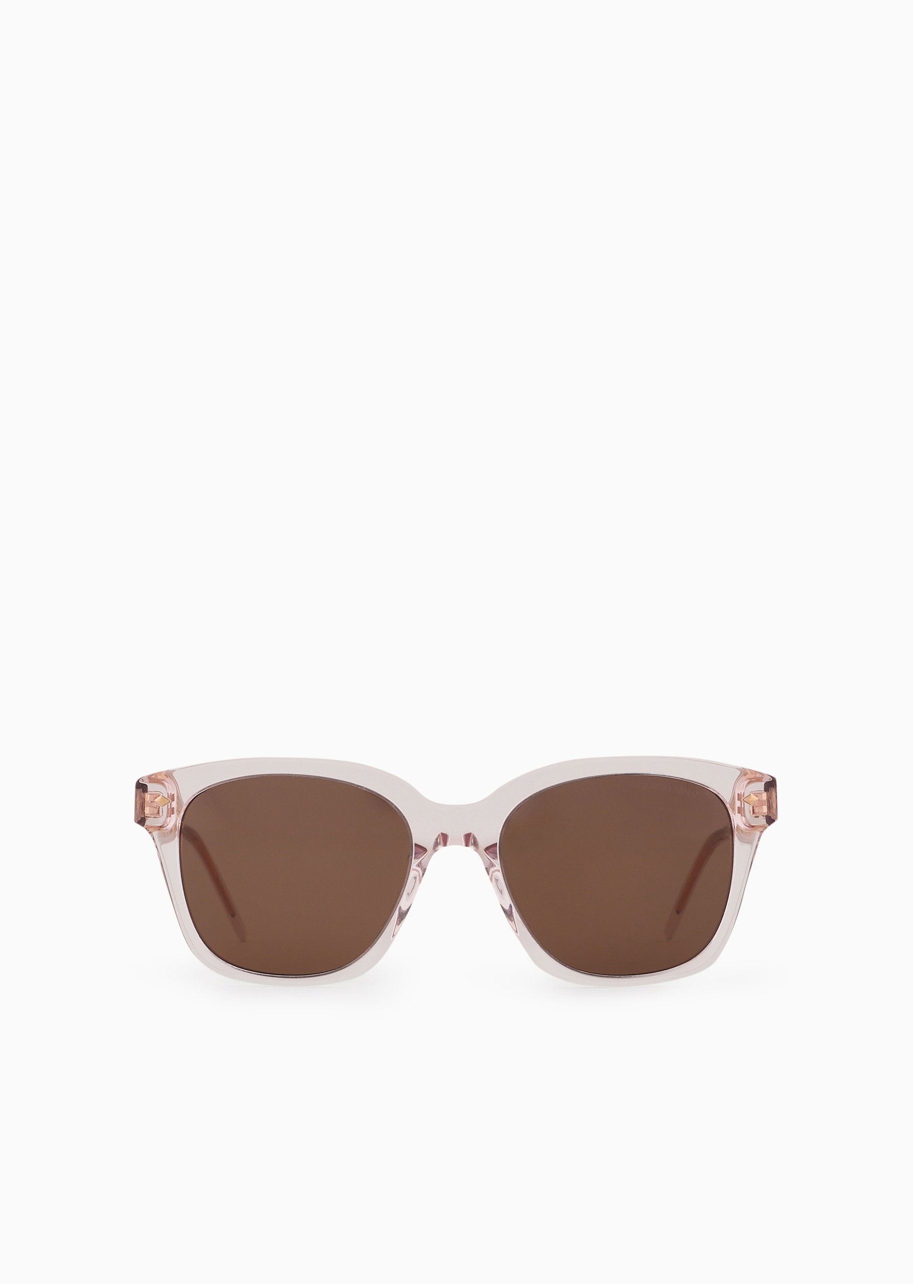 Giorgio Armani 女士透明粗框方形一体式鼻托太阳眼镜