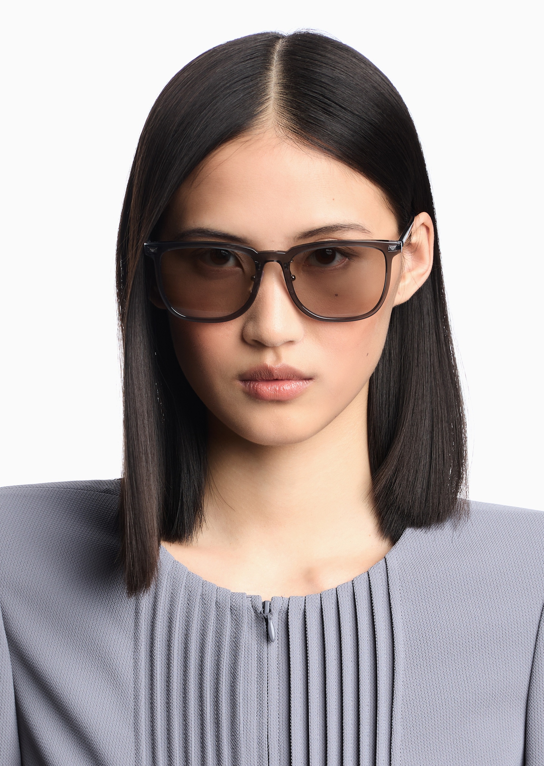 Emporio Armani 男女同款不规则透明框都市休闲太阳眼镜