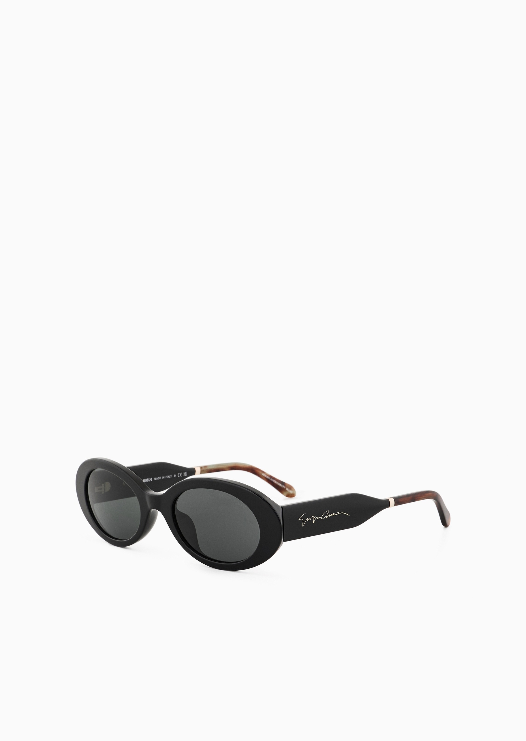 Giorgio Armani 女士椭圆形粗边框拼接镜腿太阳眼镜