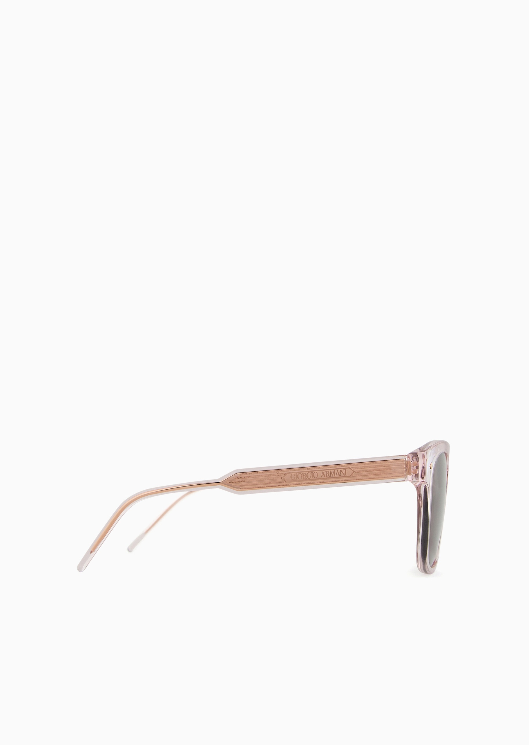 Giorgio Armani 女士透明粗框方形一体式鼻托太阳眼镜