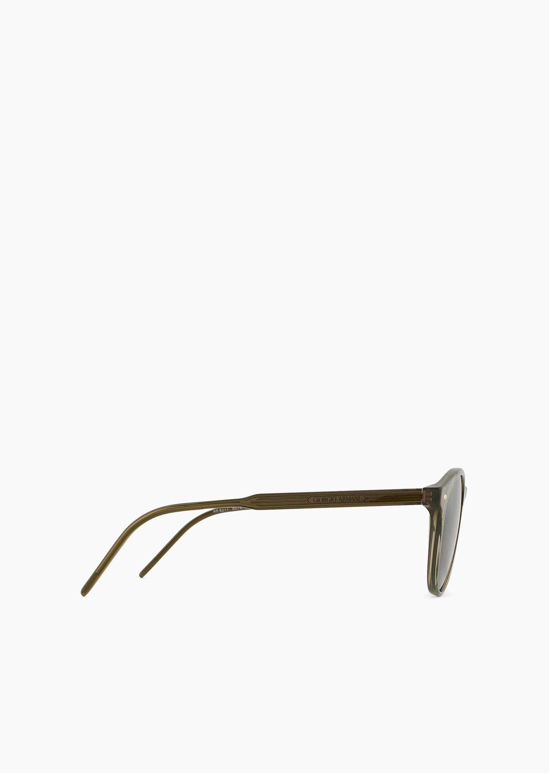 Giorgio Armani 男士圆形透明边框摩登复古太阳眼镜