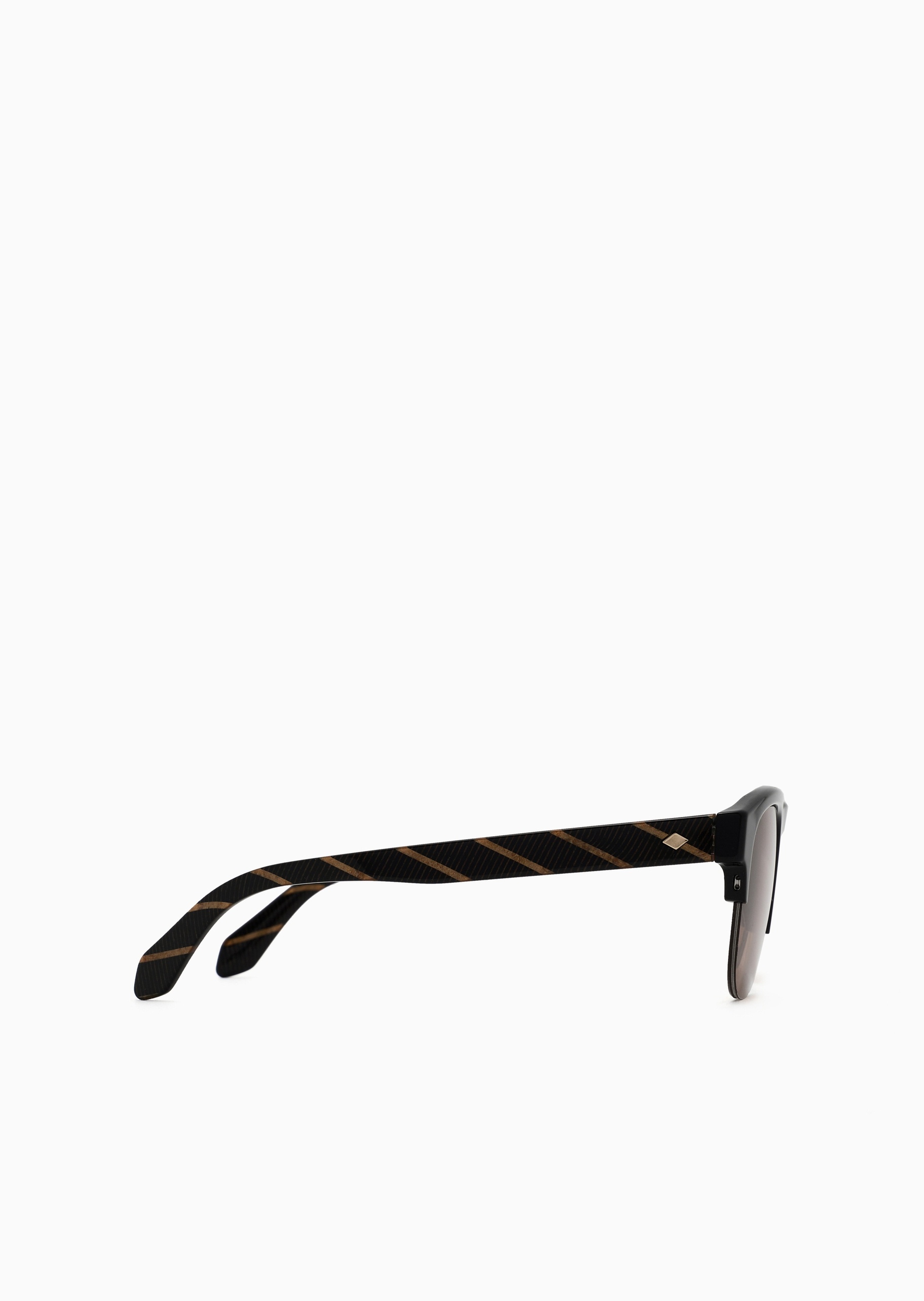 Giorgio Armani 男士半框细条纹镜腿潮流个性太阳眼镜