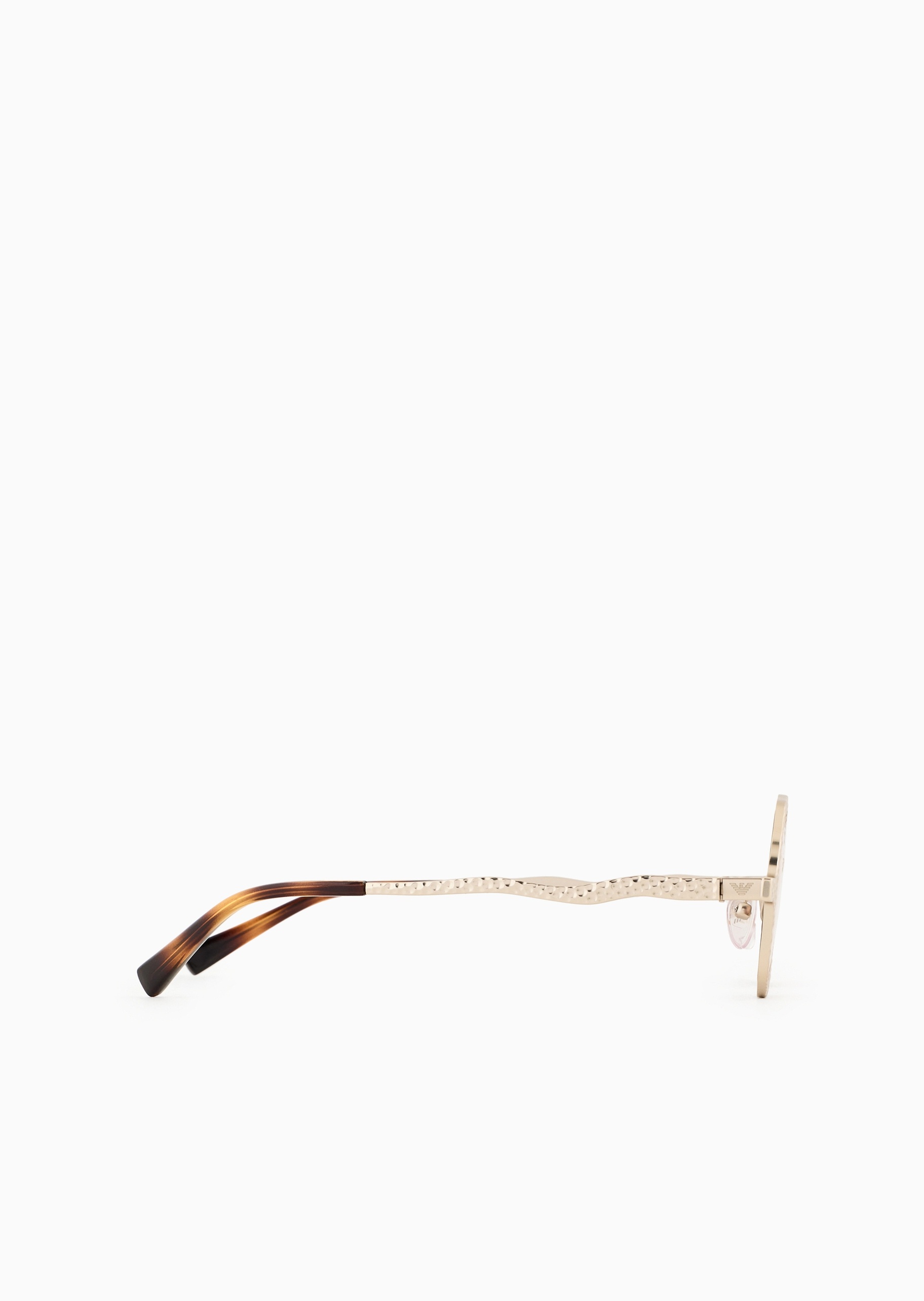 Emporio Armani 男士圆形哑光锤纹波浪镜腿太阳眼镜