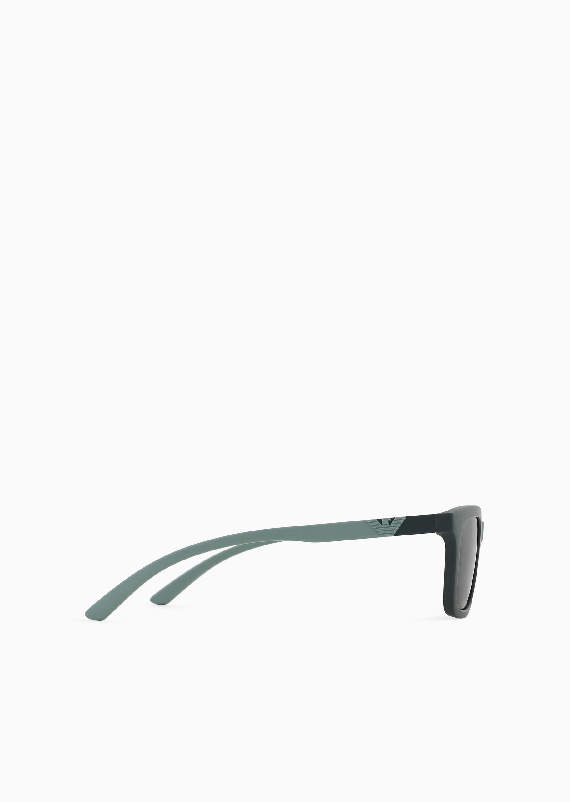 Emporio Armani 男士哑光矩形边框拼色镜腿太阳眼镜