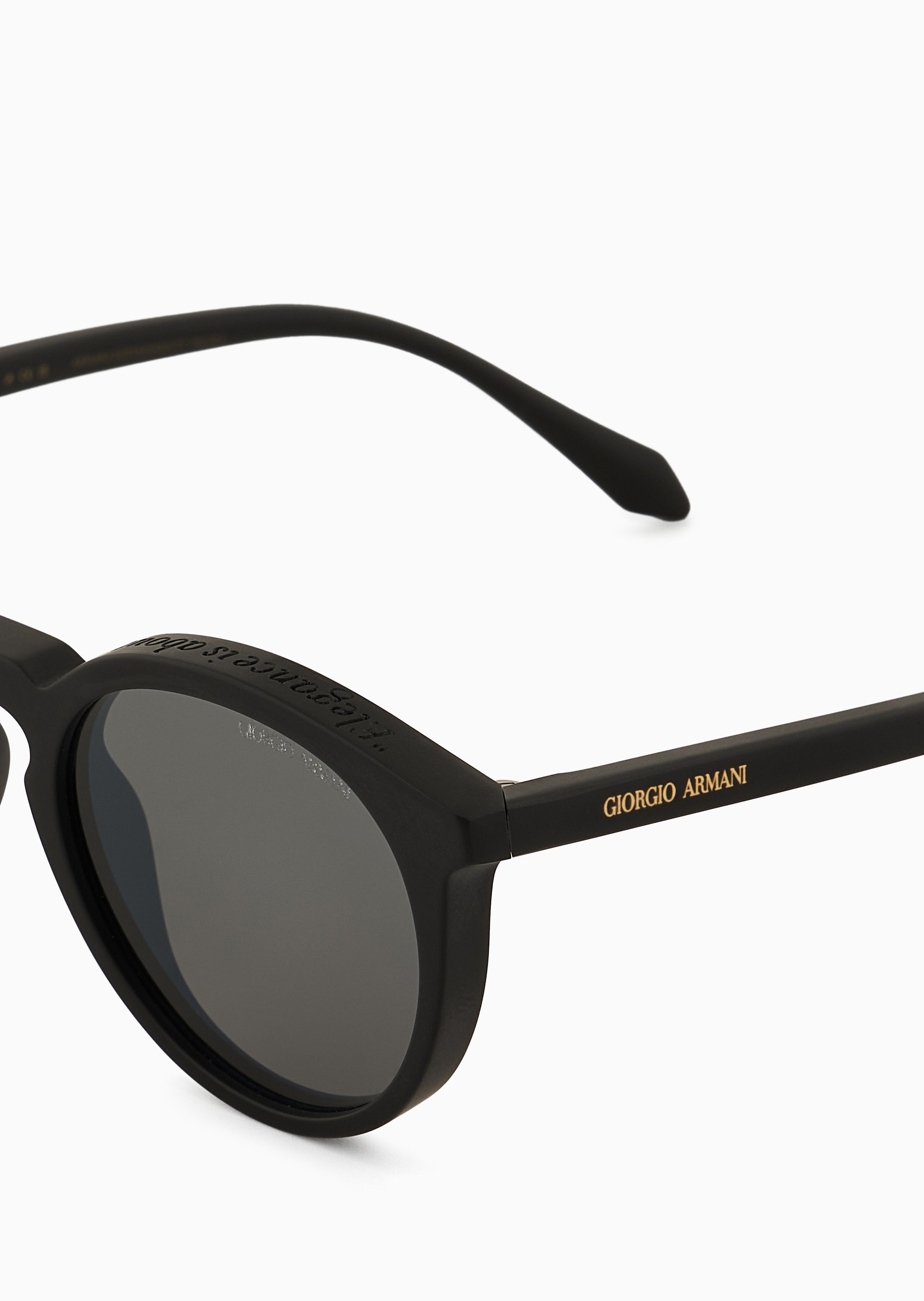 Giorgio Armani 男士圆形哑光边框时尚简约太阳眼镜