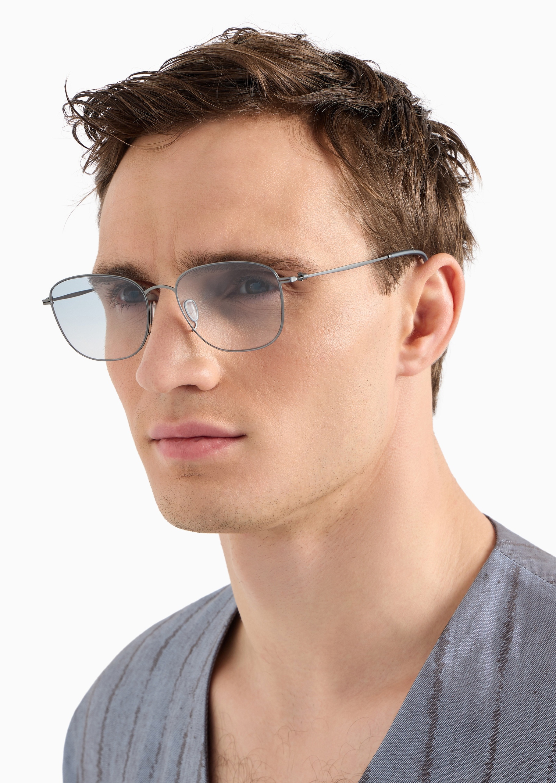 Giorgio Armani 男士枕形金属细框优雅绅士太阳眼镜