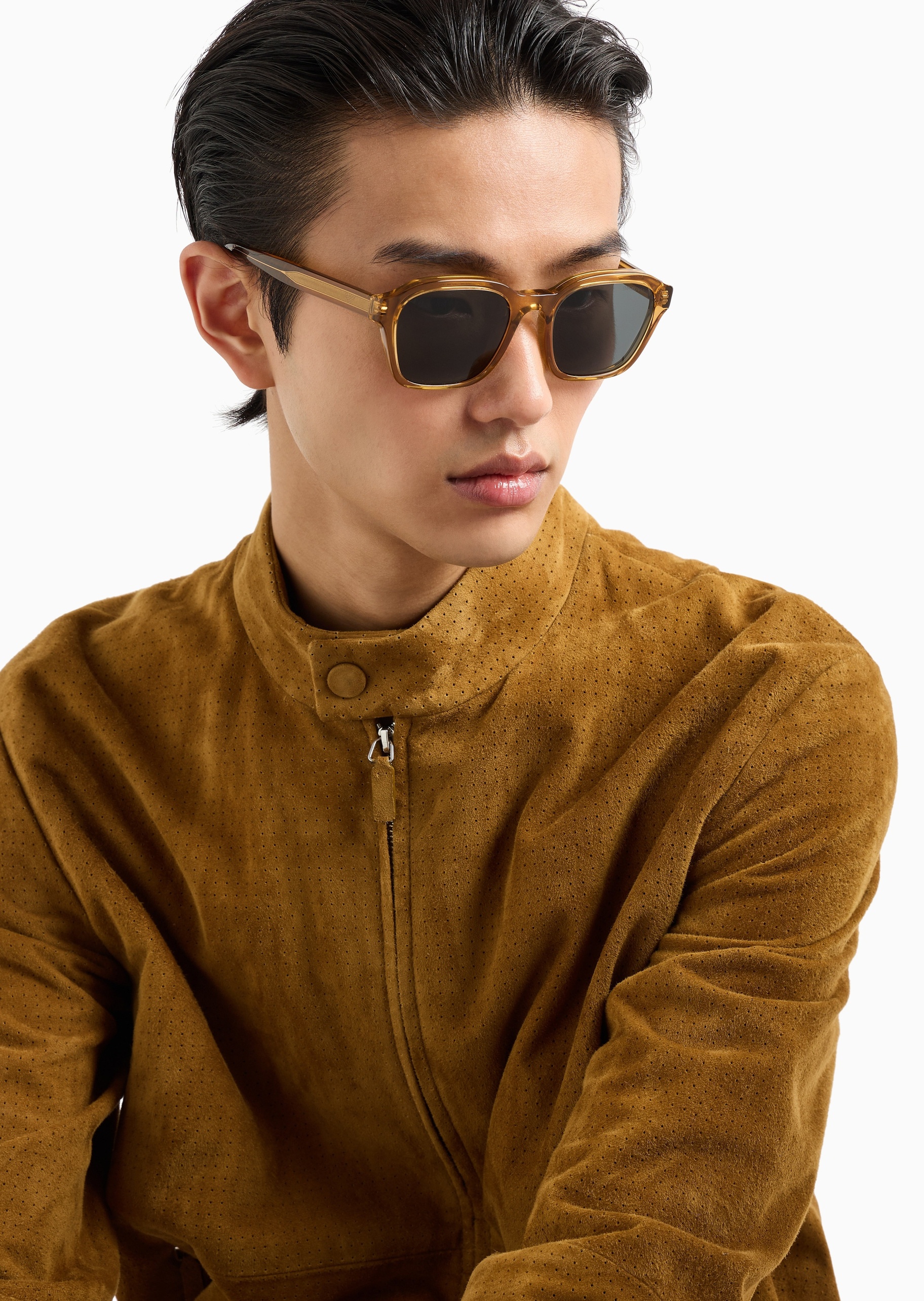 Emporio Armani 男士不规则透明框潮流休闲太阳眼镜