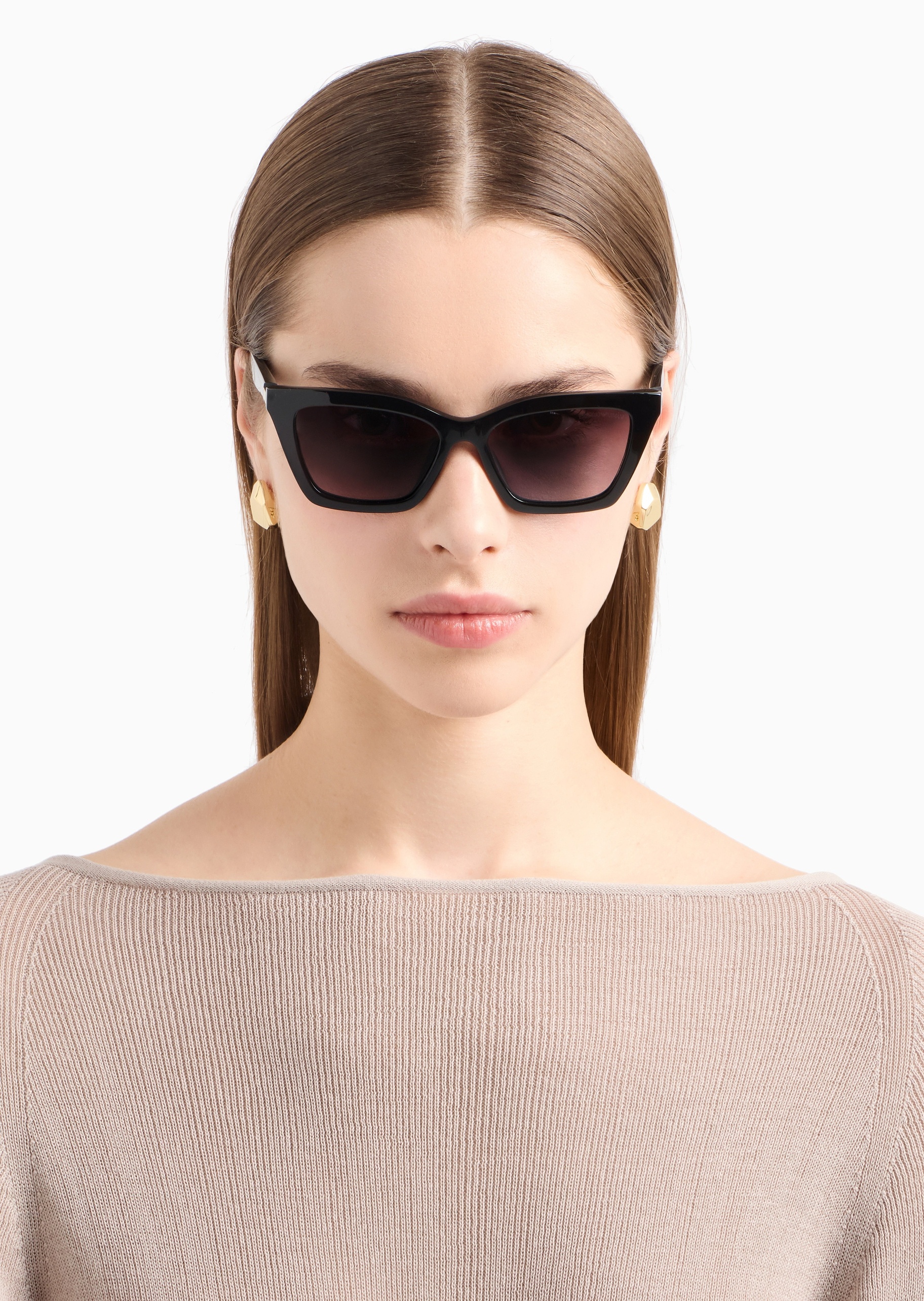 Emporio Armani 女士蝴蝶形粗边框渐变镜片太阳眼镜
