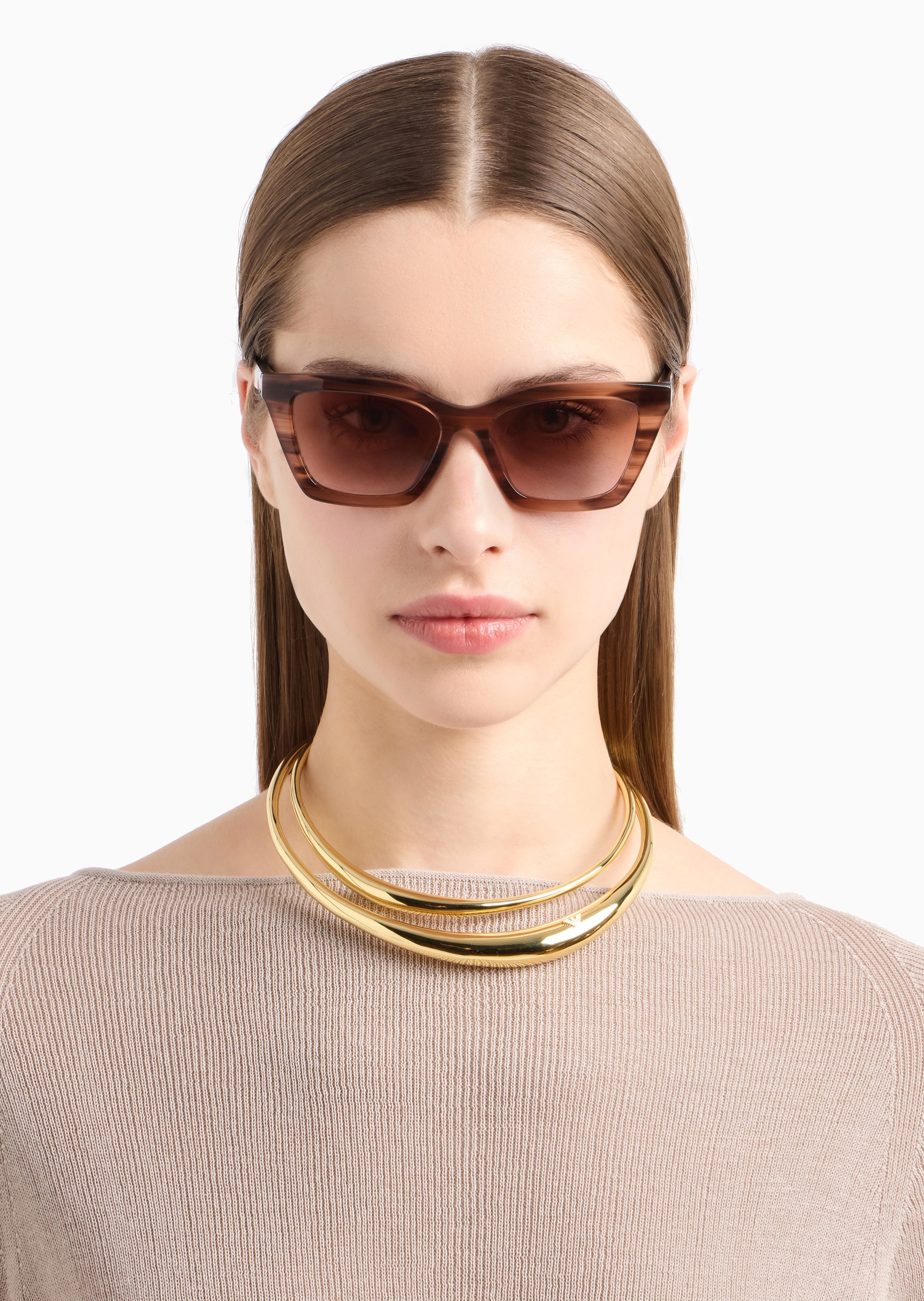 Emporio Armani 女士蝴蝶形粗边框渐变镜片太阳眼镜