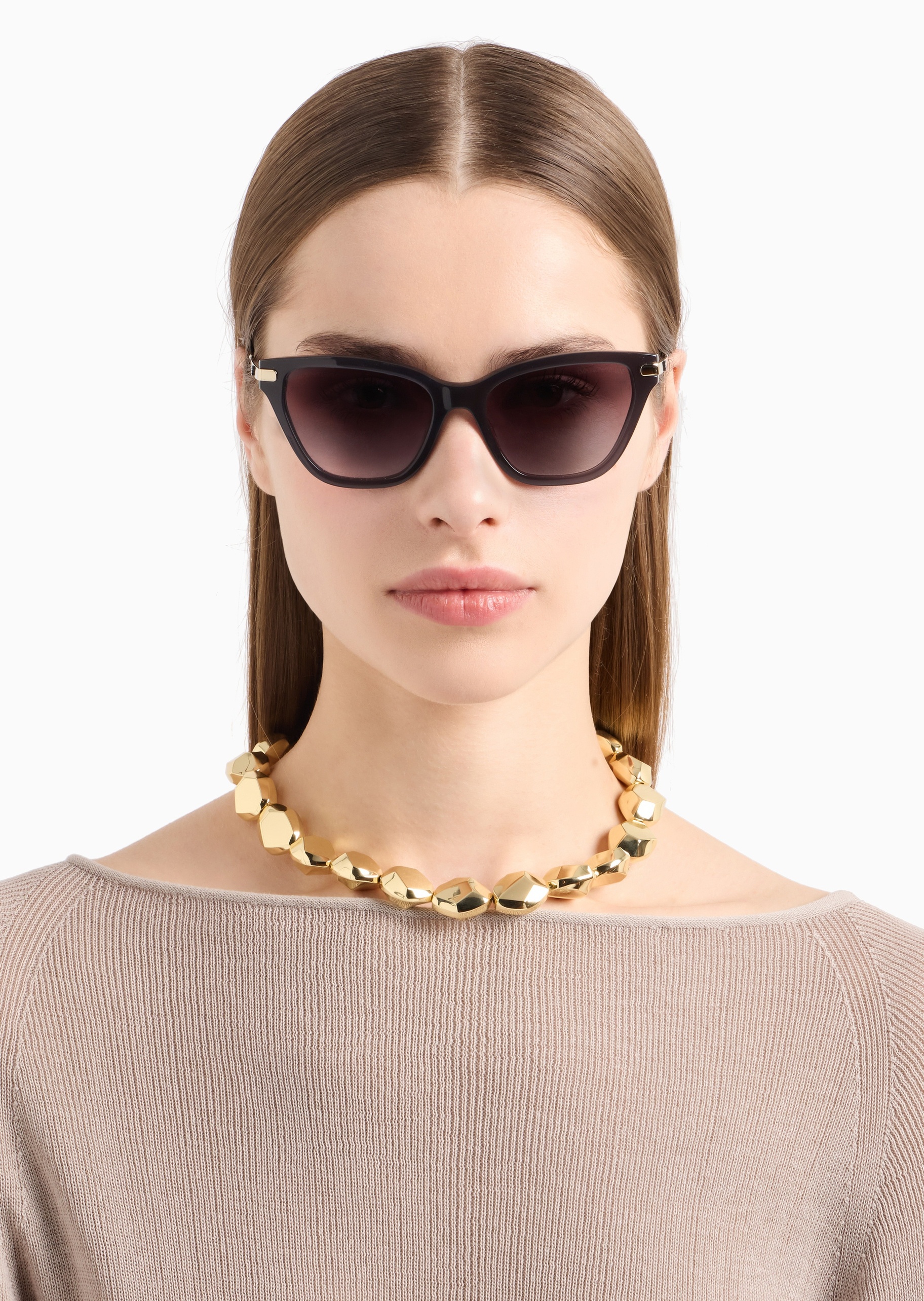 Emporio Armani 女士猫眼形渐变镜片摩登优雅太阳眼镜