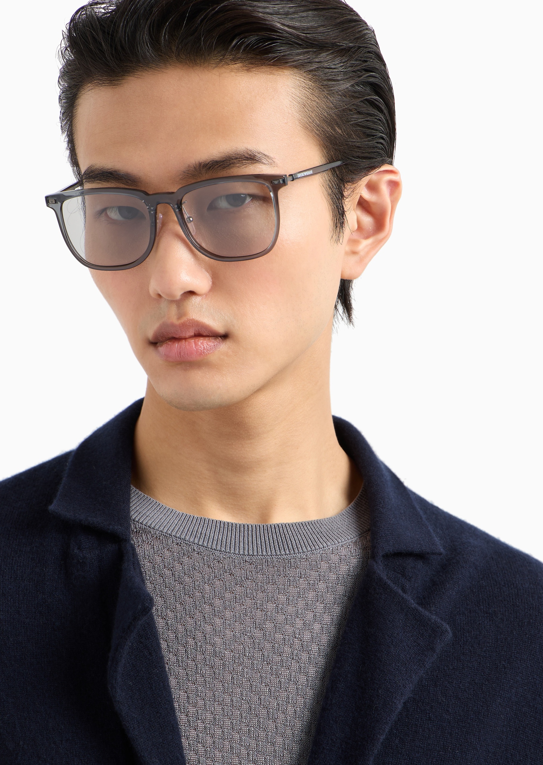 Emporio Armani 男女同款不规则透明框都市休闲太阳眼镜