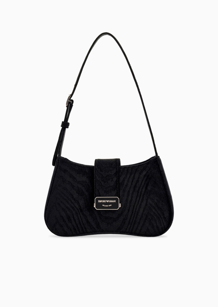 Emporio Armani 女士拉链可调节肩带休闲通勤斜挎腋下单肩包