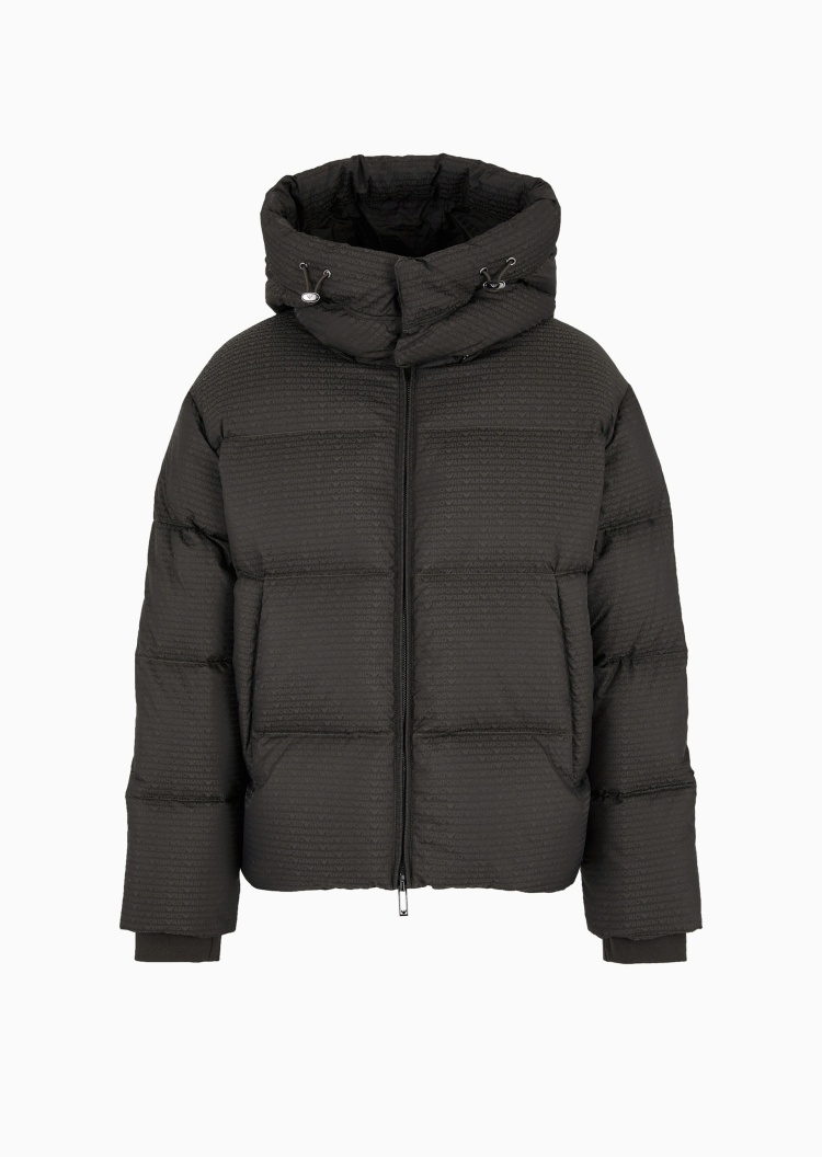 Emporio Armani 男女同款短款加厚可拆连帽保暖面包服羽绒服