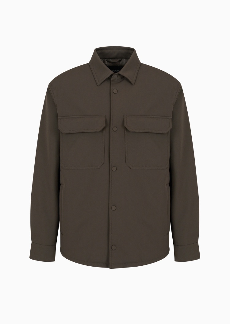 Emporio Armani 男士翻领衬衫式商务休闲夹棉行政夹克外套