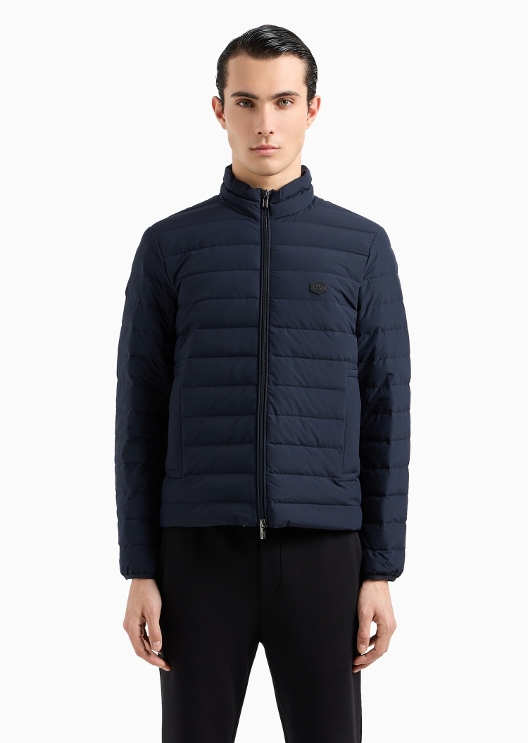 Emporio Armani 男士短款轻薄90白鸭绒立领排骨羽绒服外套