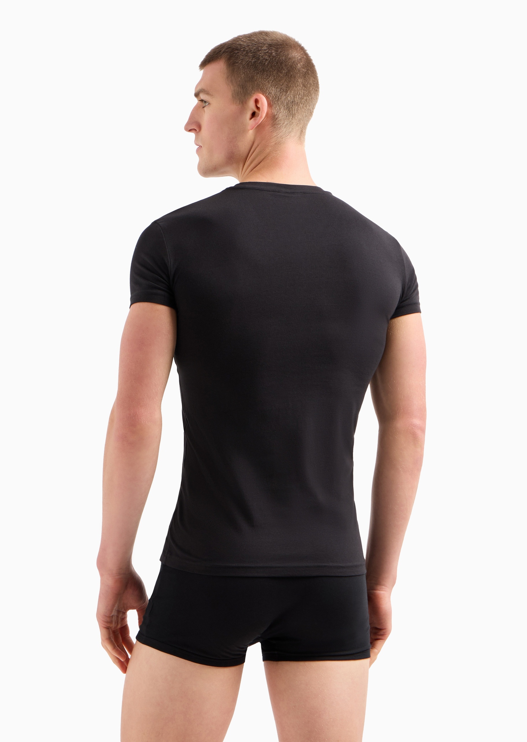 Emporio Armani 男士纯棉V领休闲简约亲肤打底家居睡衣T恤