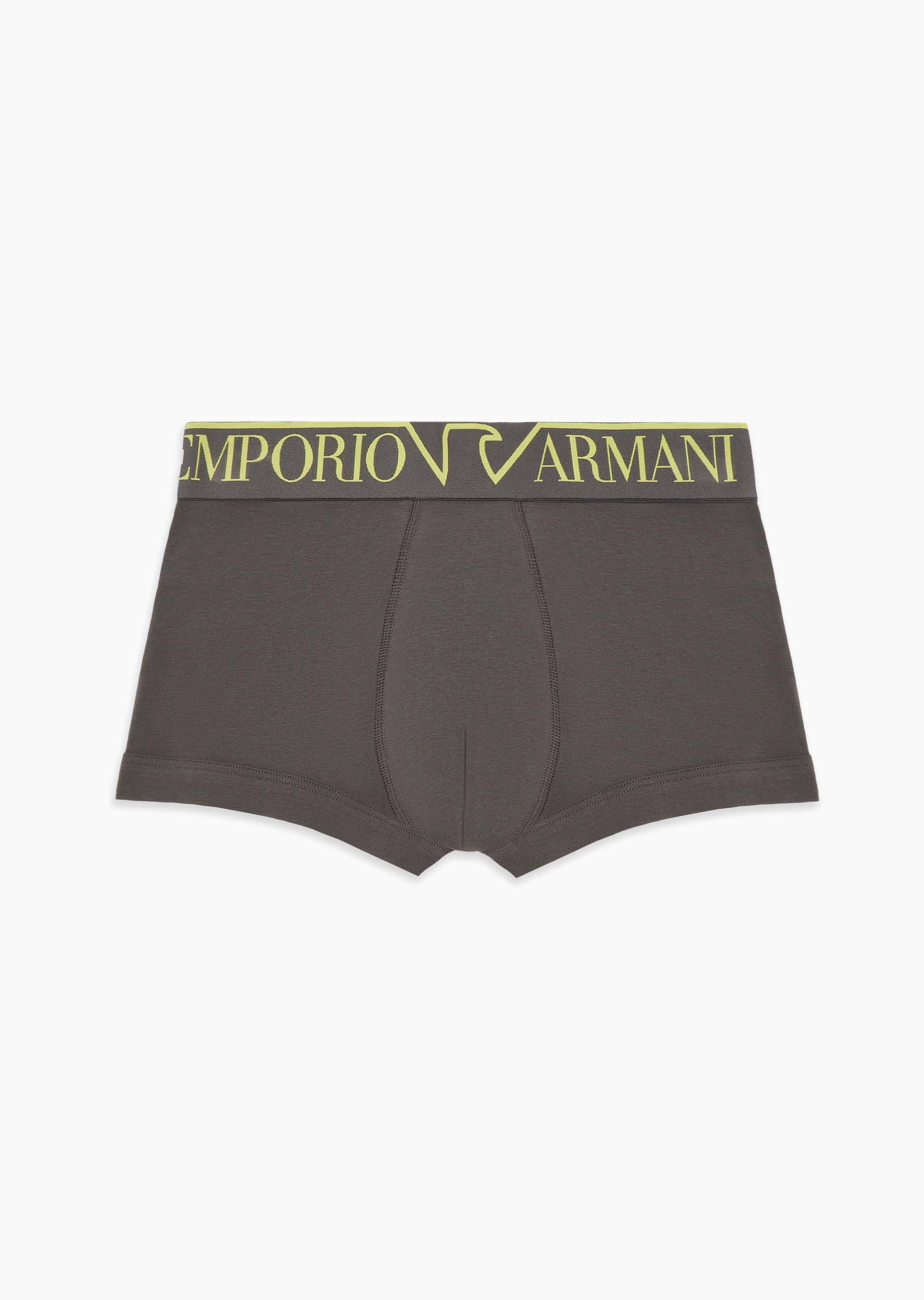 Emporio Armani 男士纯棉弹力合身平角LOGO腰边内裤