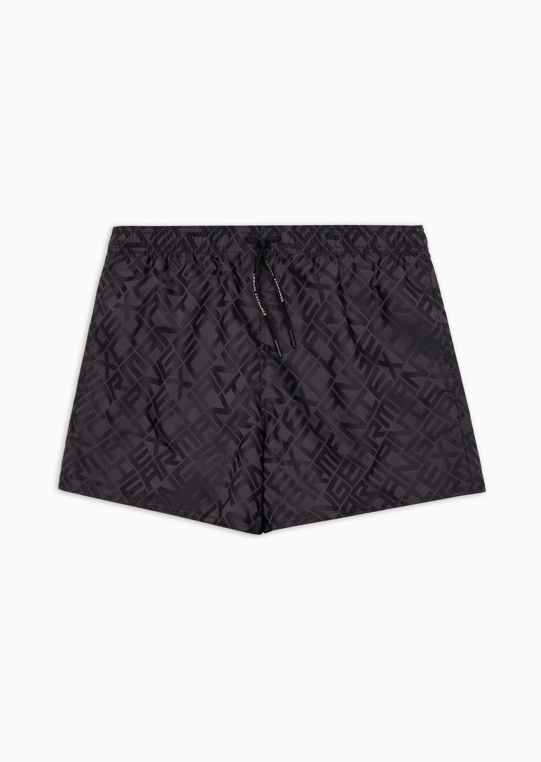 ARMANI EXCHANGE 男士系带短款满印字母徽标沙滩裤