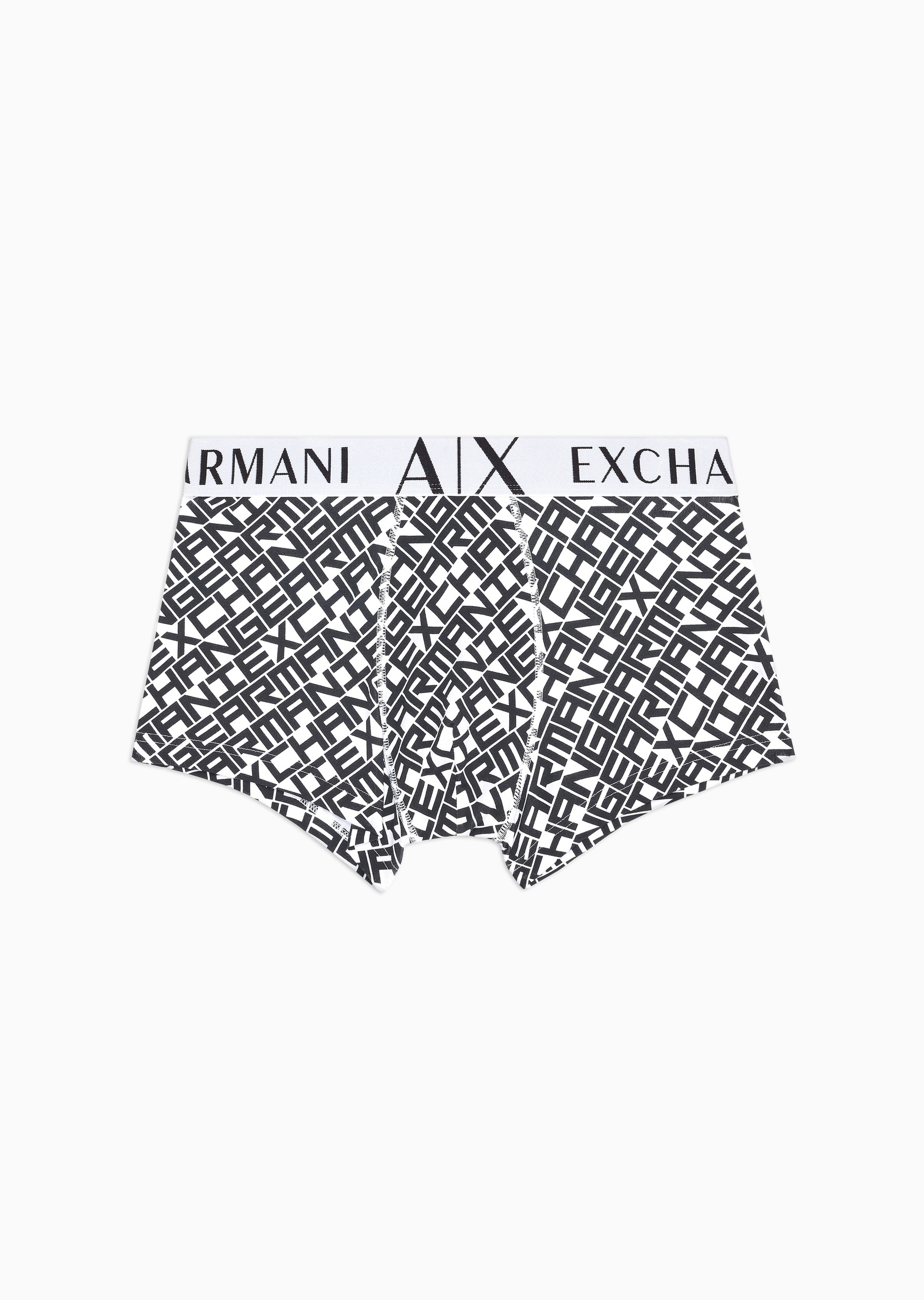ARMANI EXCHANGE 男士纯棉弹力平角满印字母徽标内裤