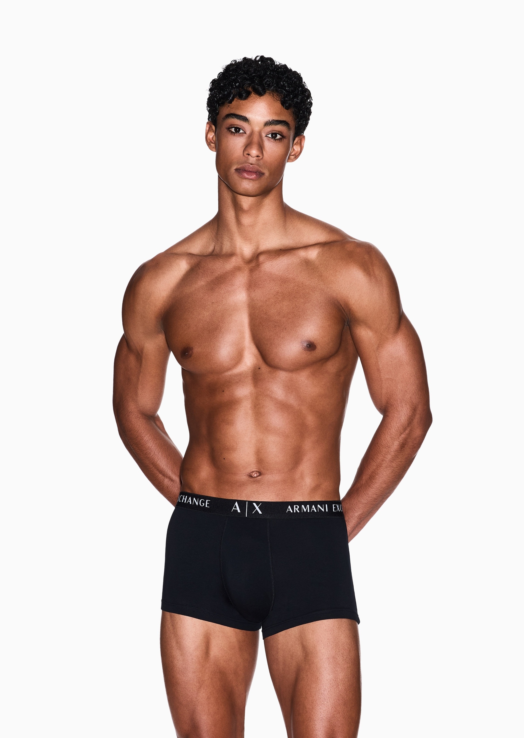 ARMANI EXCHANGE 男士纯棉弹力平角三条装内裤套装