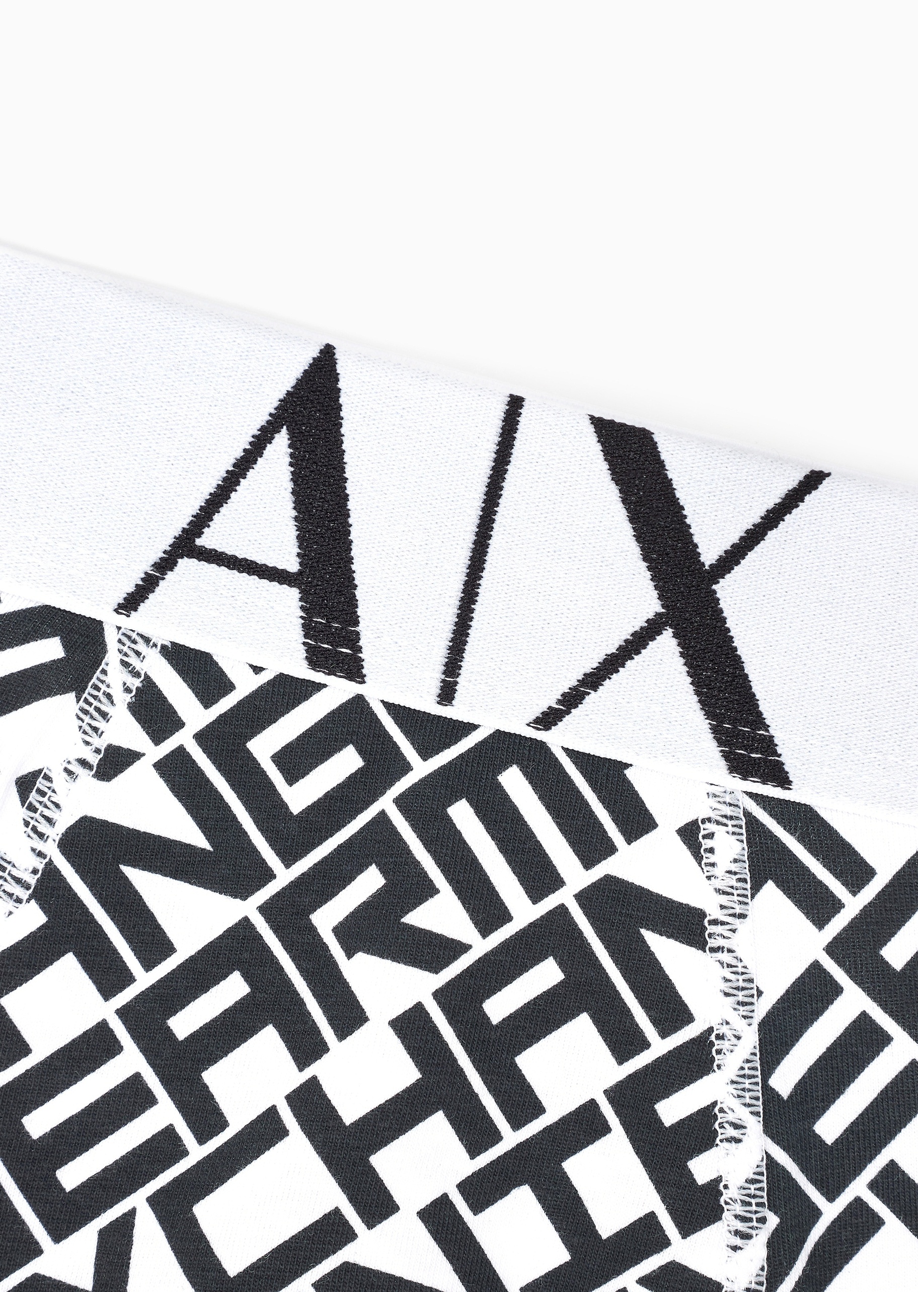 ARMANI EXCHANGE 男士纯棉弹力平角满印字母徽标内裤