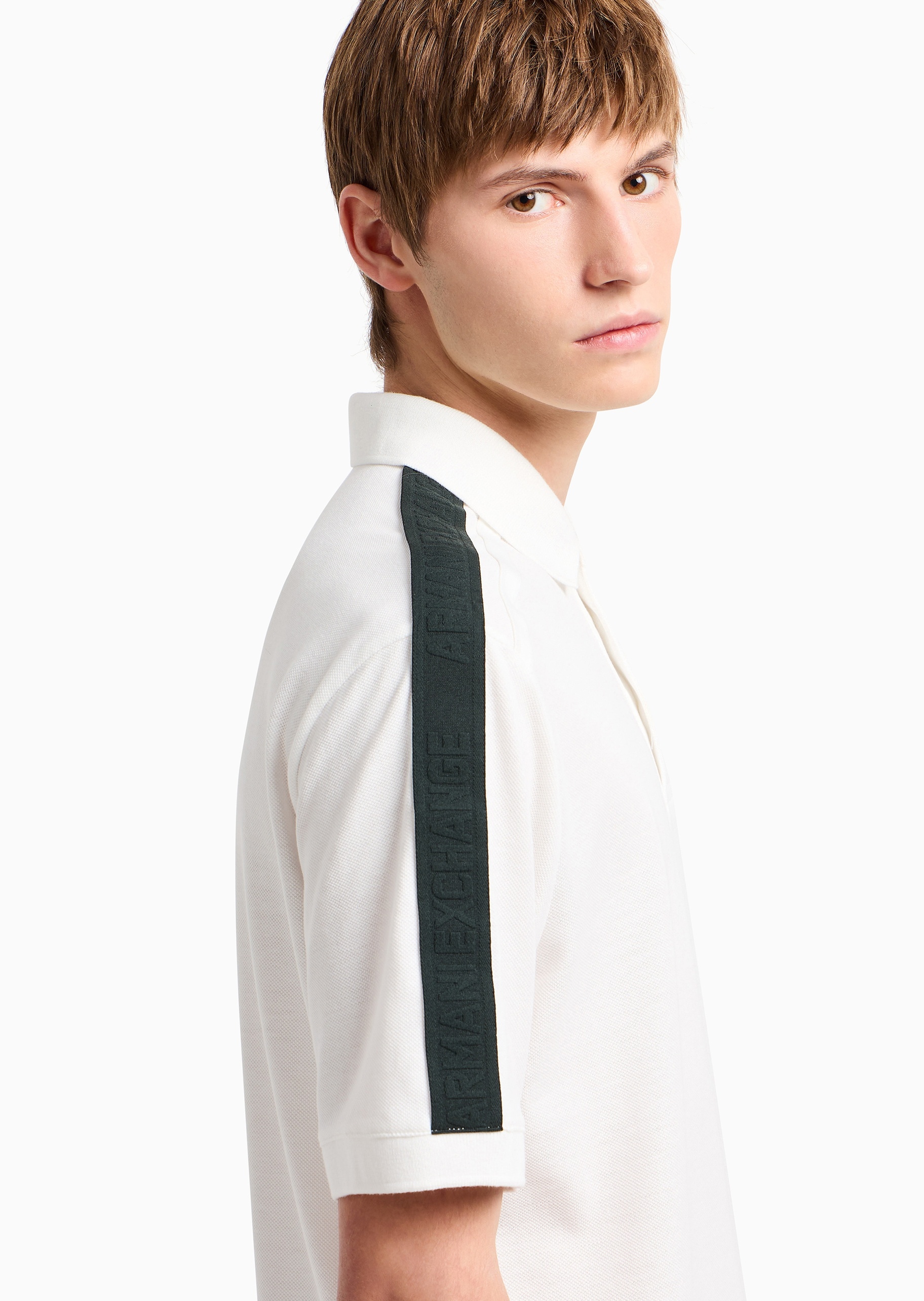 ARMANI EXCHANGE 男士全棉合身短袖翻领休闲多色Polo衫