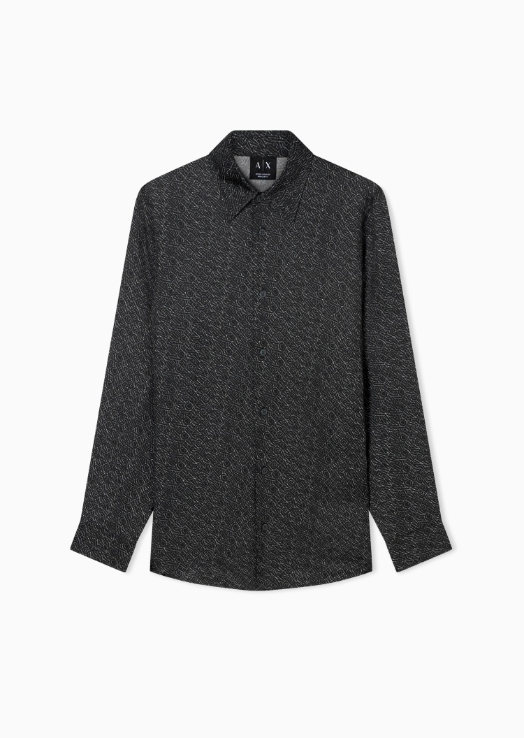 ARMANI EXCHANGE 男士长袖翻领纽扣门襟潮流个性衬衫