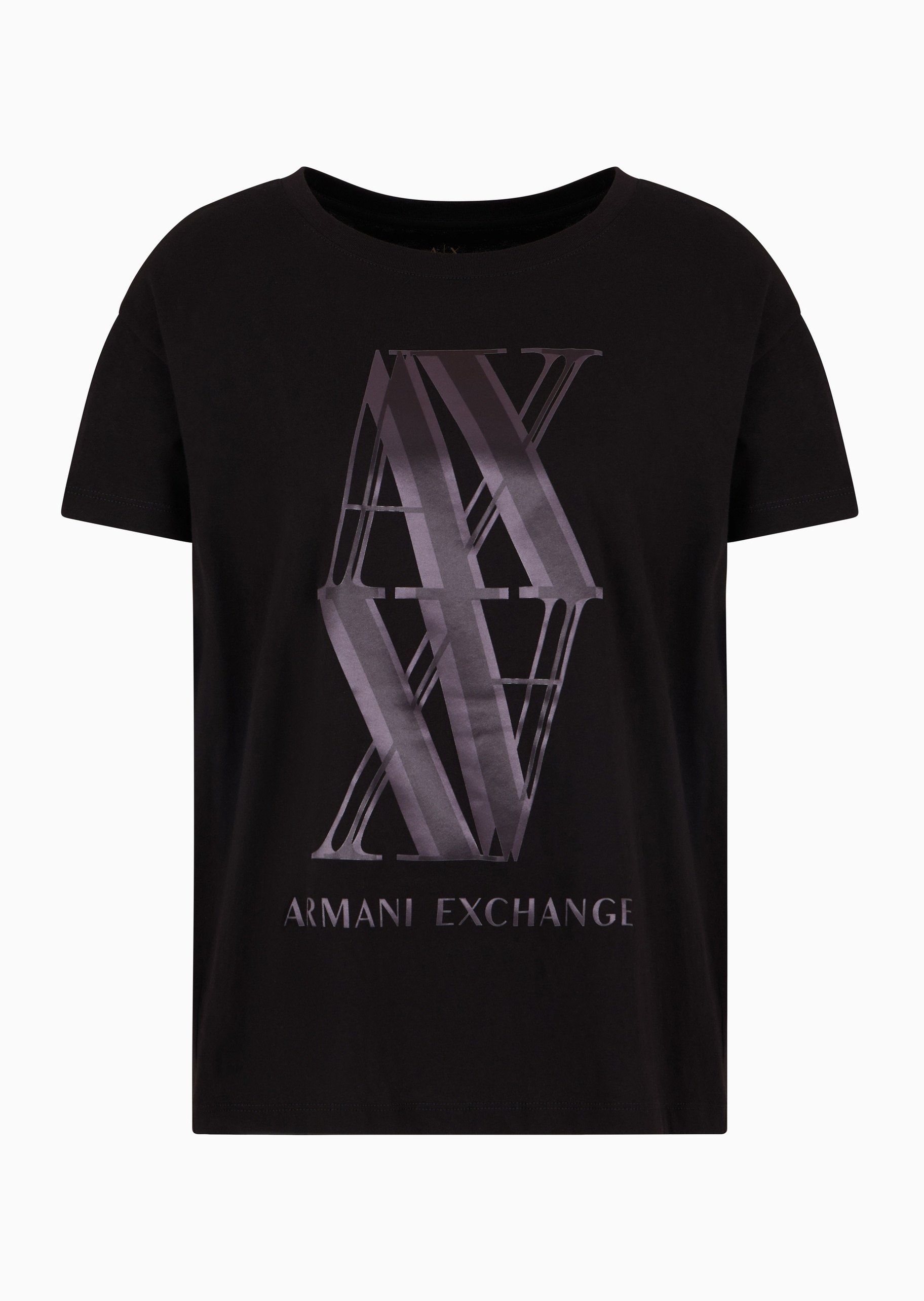 ARMANI EXCHANGE 女士宽松短袖圆领LOGO印花T恤