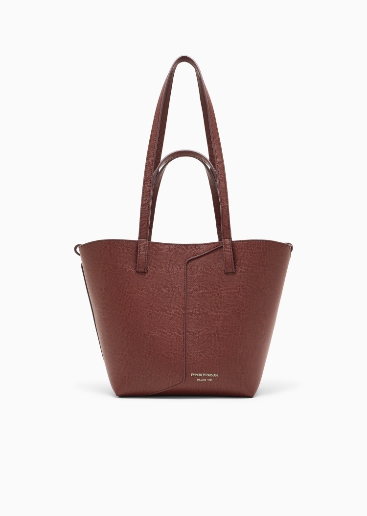Emporio Armani 女士牛剖层革小号手提单肩托特包