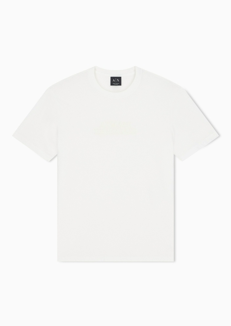 ARMANI EXCHANGE 男士合身短袖圆领立体LOGO纯棉T恤