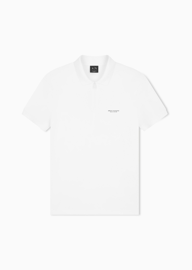 ARMANI EXCHANGE 男士弹力短袖翻领正肩印花Polo衫