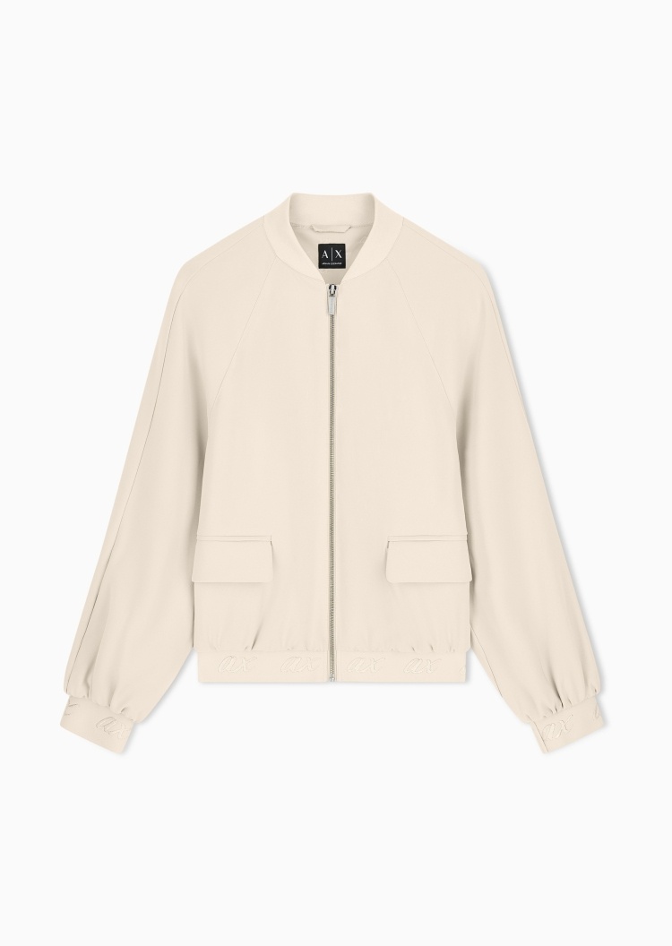 ARMANI EXCHANGE 女士长袖棒球领拉链刺绣标识夹克