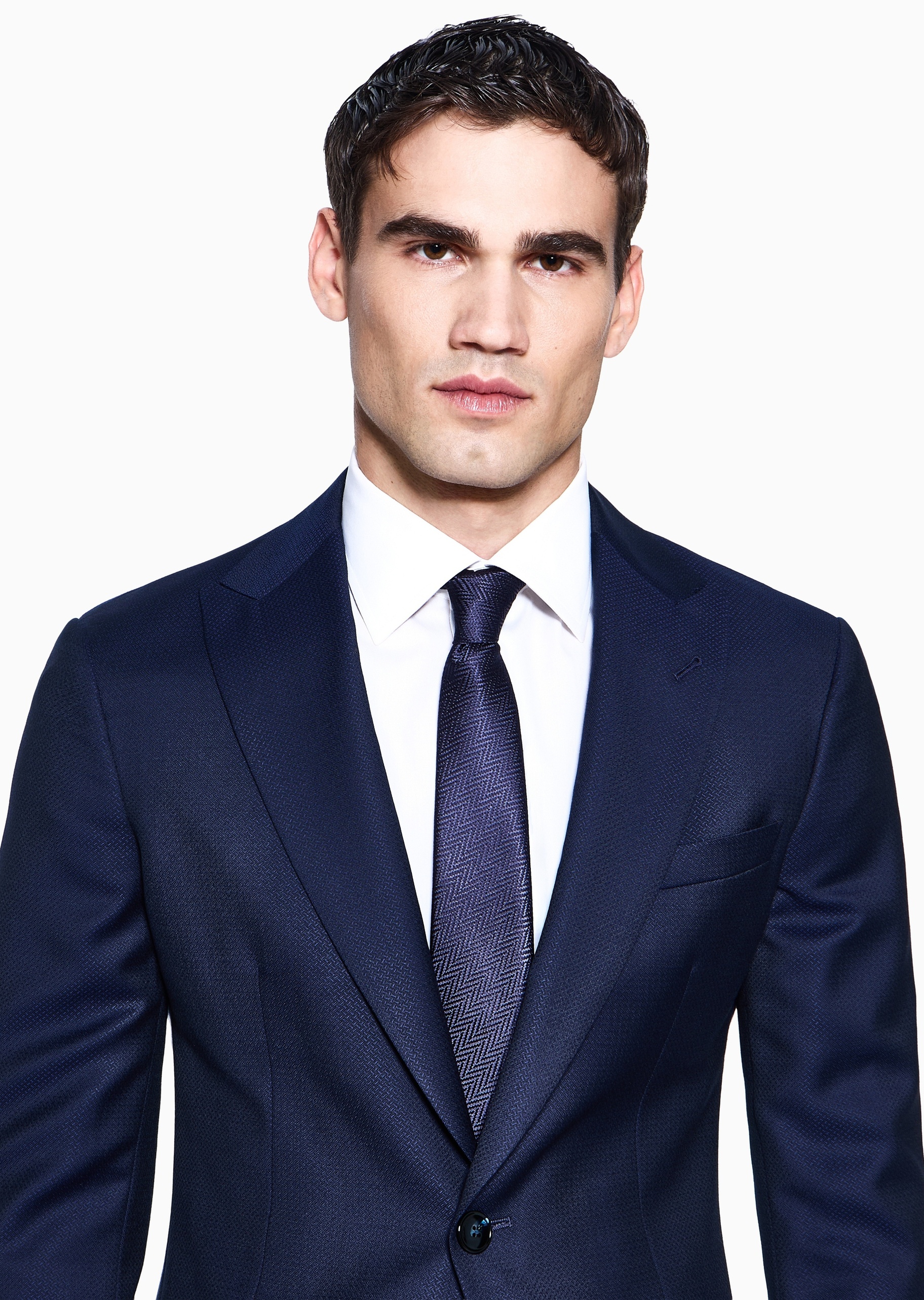 Giorgio Armani 男士桑蚕丝手打箭头型通体提花领带