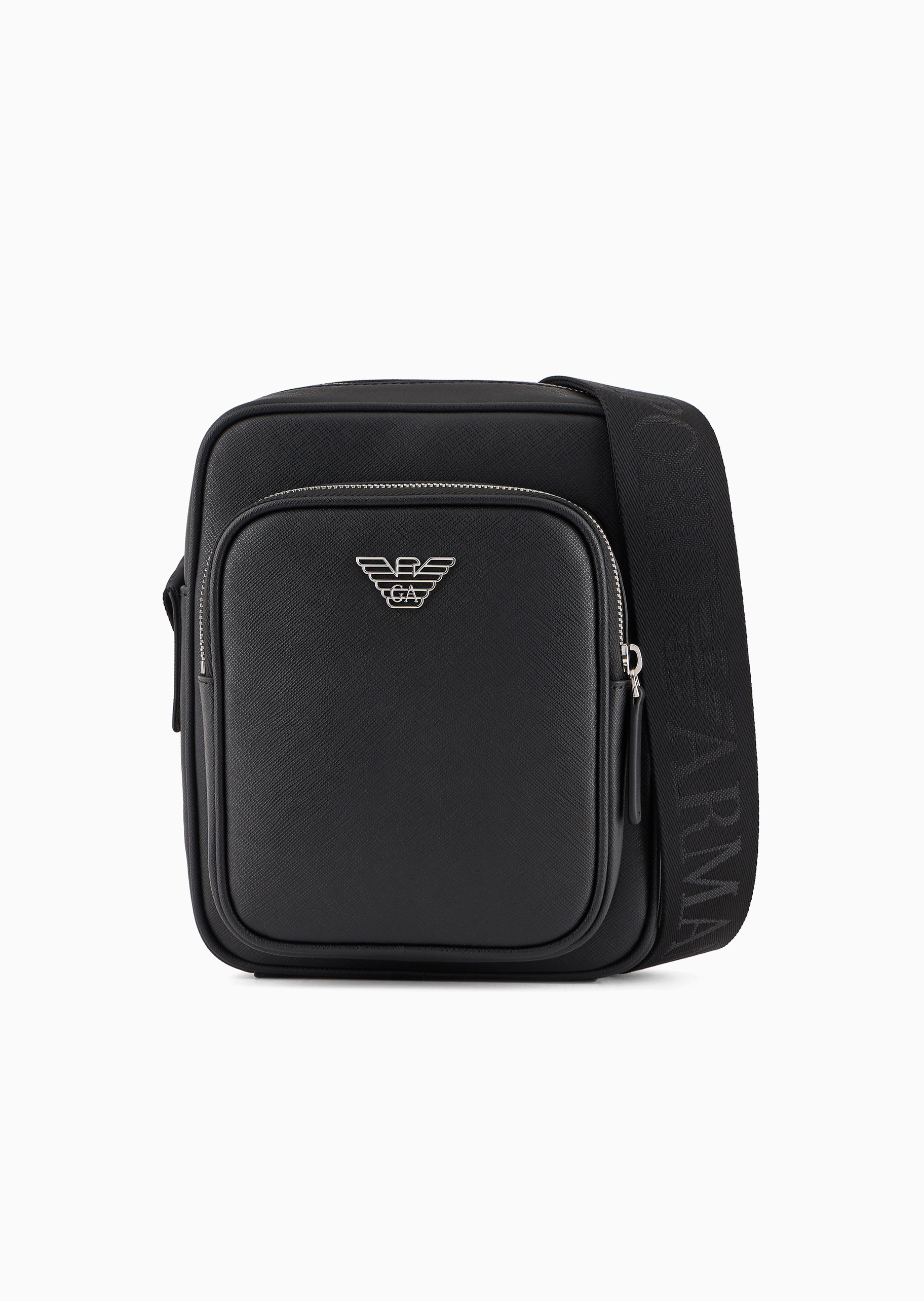 Emporio Armani 男士商务休闲通勤简约拉链单肩斜挎邮差包