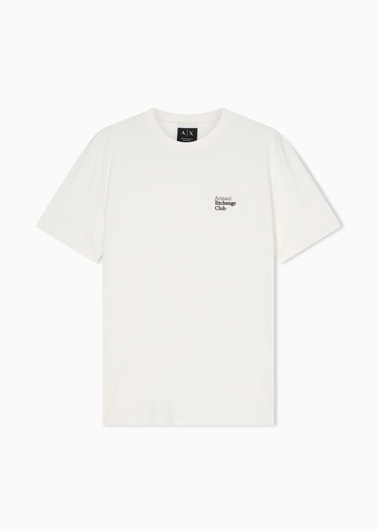 ARMANI EXCHANGE 男士纯棉合身短袖圆领正肩刺绣T恤