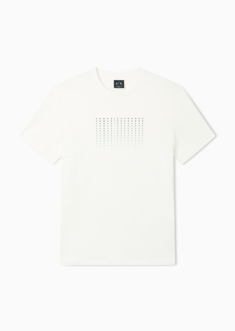 ARMANI EXCHANGE 男士纯棉合身短袖圆领印花标识休闲T恤