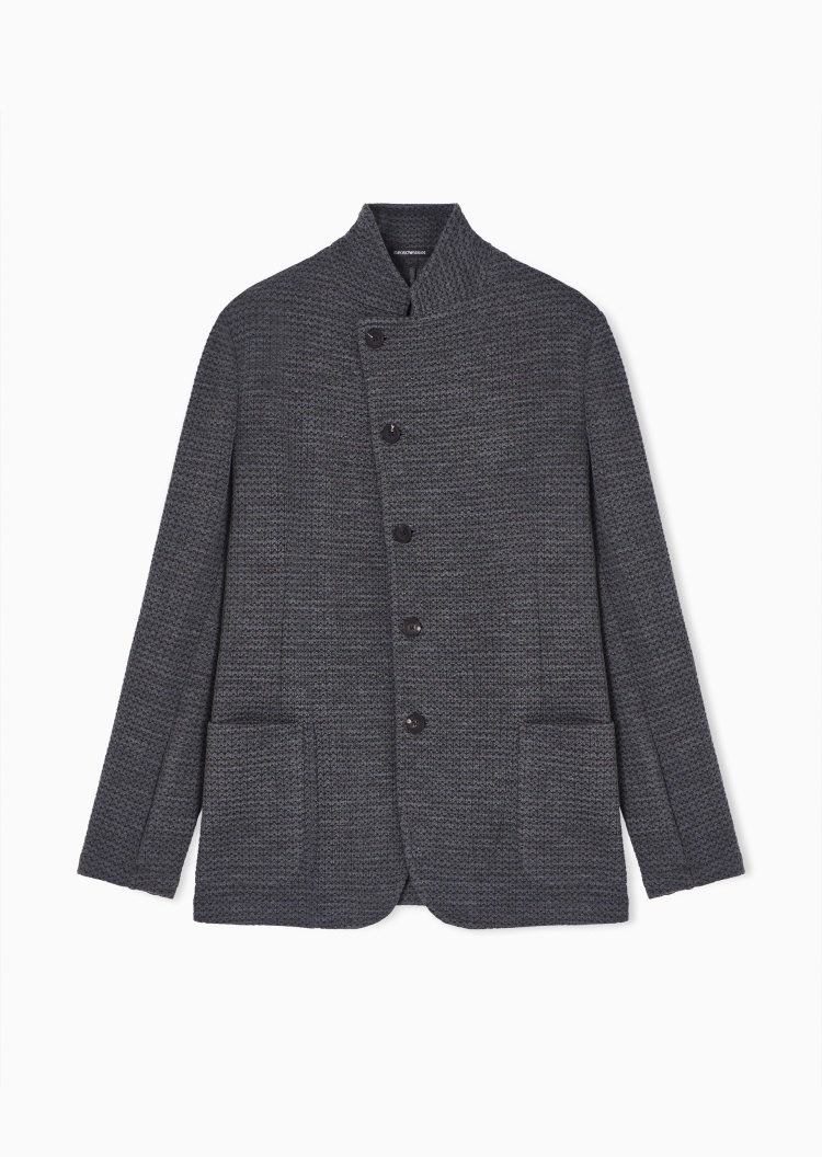 Emporio Armani 男士长袖立领单排扣休闲西装外套