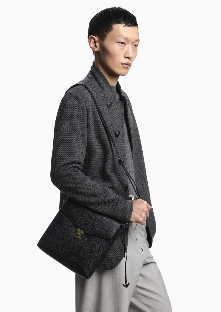 Emporio Armani 男士长袖立领单排扣休闲西装外套