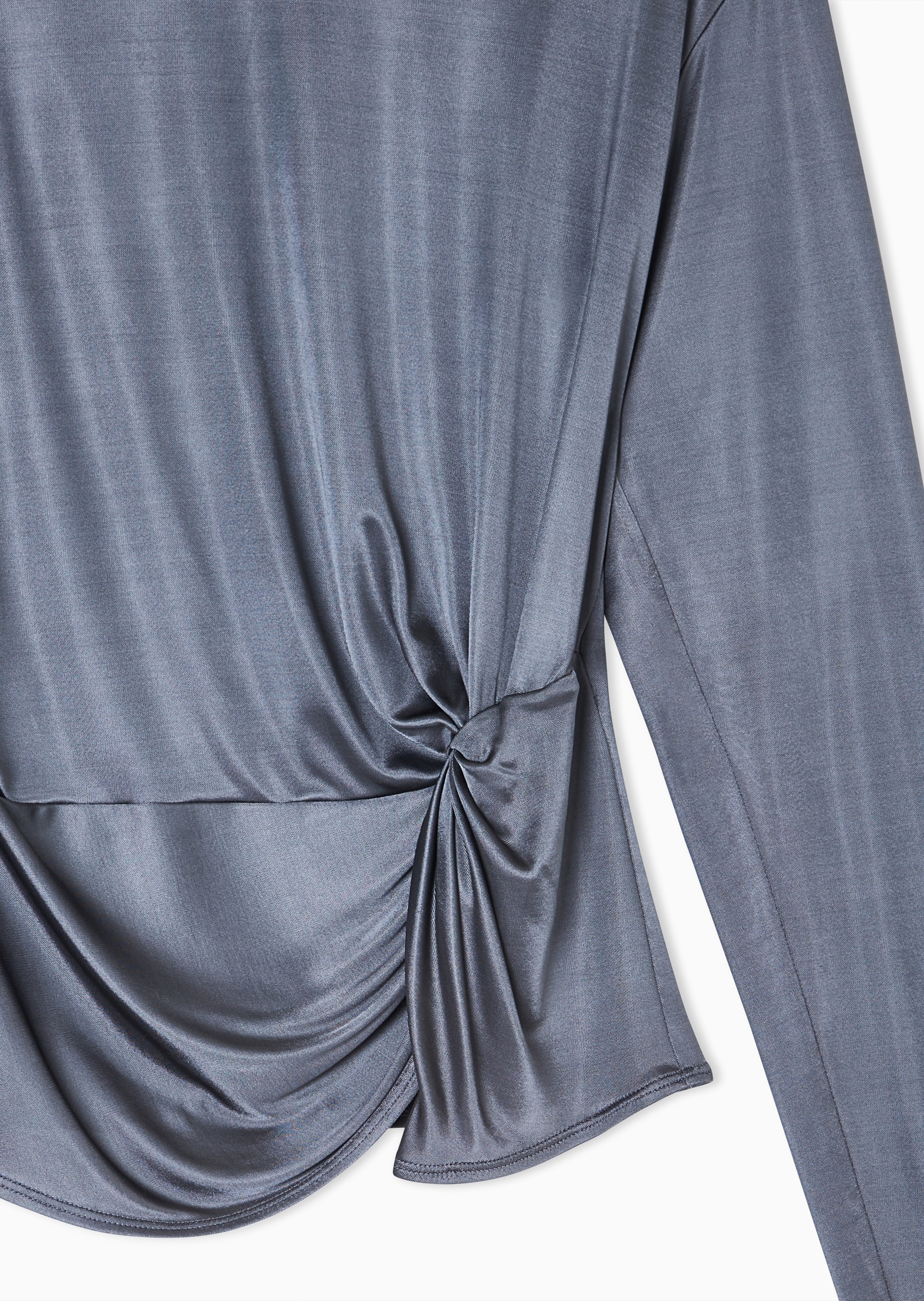 Giorgio Armani 女士长袖半高领褶皱收腰垂感针织衫